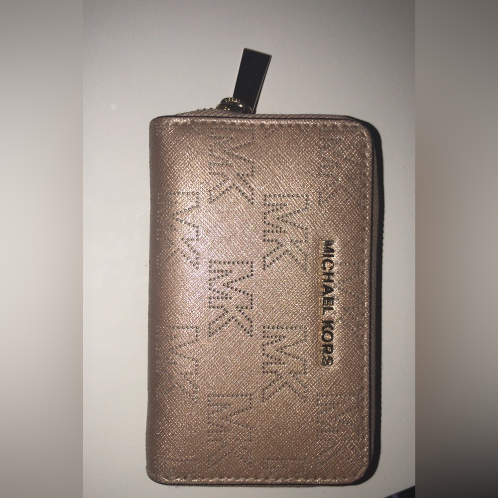 Rose gold authentic MK wallet